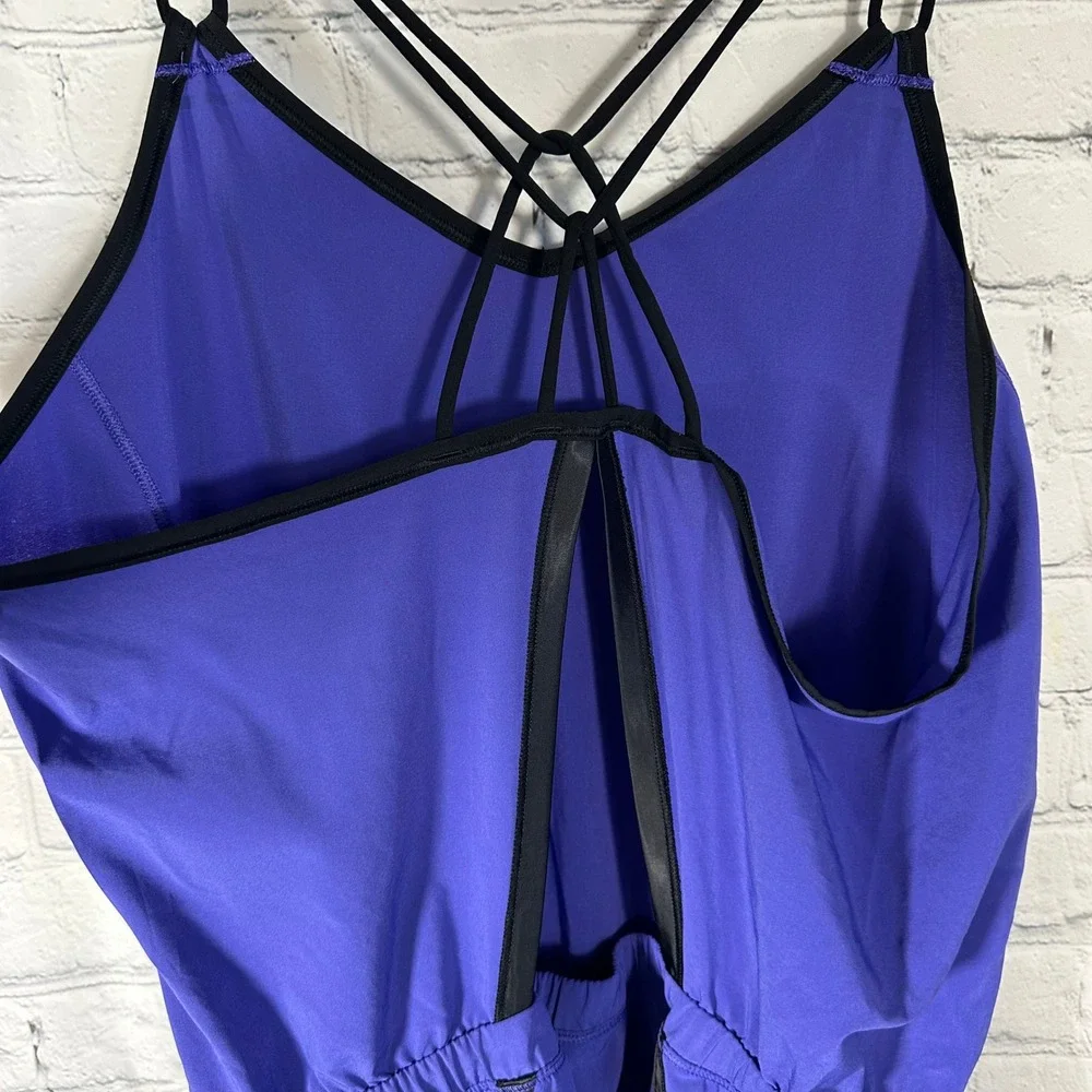 Lululemon Sweaty or Not Runsie Purple Strappy Back Athletic Romper Size 10